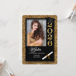 Cheetah Print Class of 2023 Abschluss Einladung