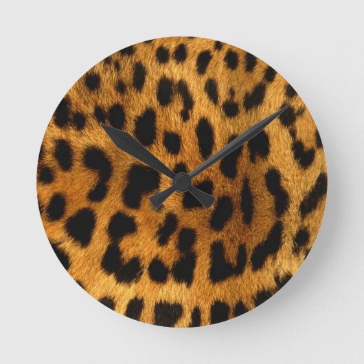 Cheetah Print Clock Runde Wanduhr (Vorderseite)