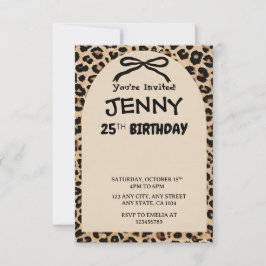 Cheetah Print Custom Kids Birthday Invite Party  Einladung