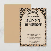 Cheetah Print Custom Kids Birthday Invite Party Einladung (Vorne/Hinten)