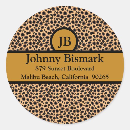 Cheetah Print Customizable Template Runder Aufkleber (Vorderseite)