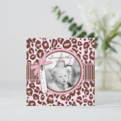 Cheetah Print Foto Vorlage Geburtstag (Stehend Vorderseite)