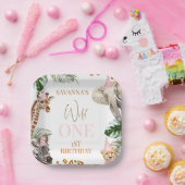 Cheetah Print Girls Safari Wild 1. Geburtstag Pappteller (Party)