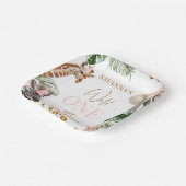 Cheetah Print Girls Safari Wild 1. Geburtstag Pappteller (Gewinkelt)