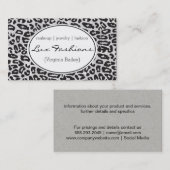 Cheetah Print | Grau, Textur Visitenkarte (Vorne/Hinten)