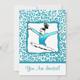 Cheetah Print Gymnastik - türkis Einladung