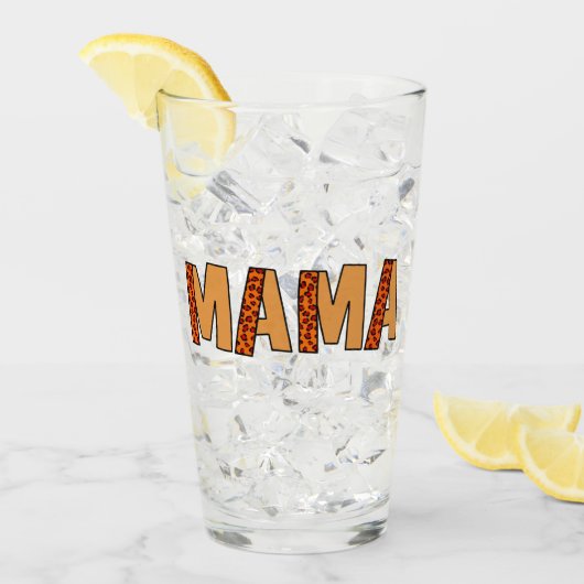 Cheetah Print Leopard Mama Glas (Vorderseite Ice)