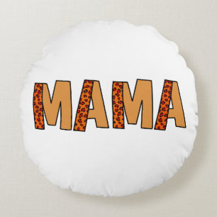 Cheetah Print Leopard Mama Rundes Kissen