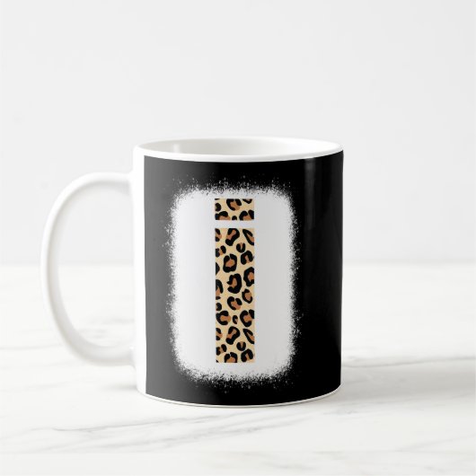 Cheetah Print Letter I Initial Letter I Leopard B Kaffeetasse (Links)