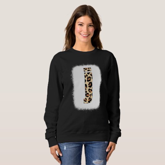 Cheetah Print Letter J Initial Letter J Leopard B Sweatshirt (Vorne ganz)