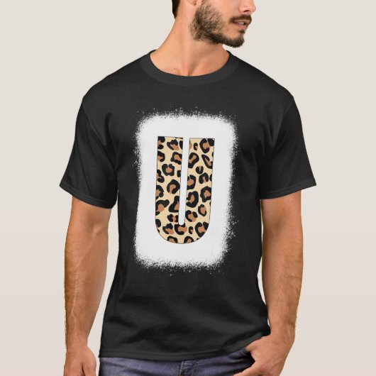 Cheetah Print Letter U Initial Letter U Leopard B T-Shirt (Vorderseite)