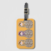 Cheetah Print Matryoshka Gepäcktag Gepäckanhänger (Vorderseite Vertikal)