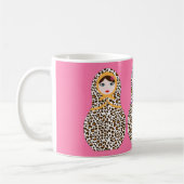 Cheetah Print Matryoshka Kaffee Tasse (Links)