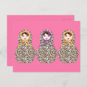 Cheetah Print Matryoshka Postcard Postkarte (Vorne/Hinten)