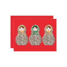 Cheetah Print Matryoshka Postcard
