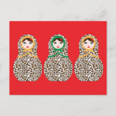 Cheetah Print Matryoshka Postcard Postkarte (Vorderseite)