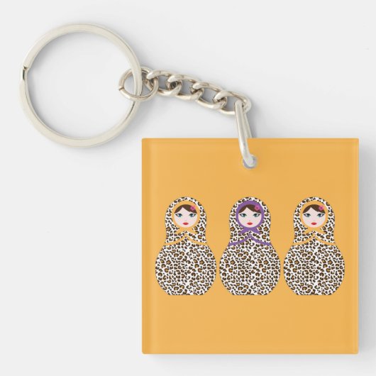 Cheetah Print Matryoshka Schlüsselanhänger (Vorderseite)