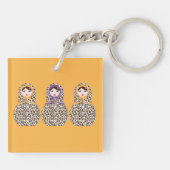 Cheetah Print Matryoshka Schlüsselanhänger (Rückseite)