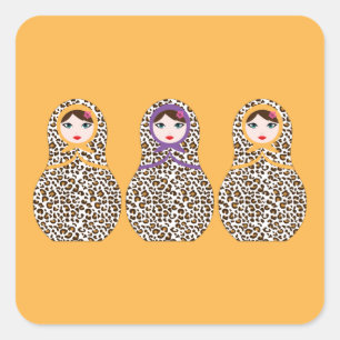 Cheetah Print Matryoshka Sticker