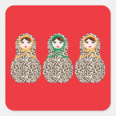 Cheetah Print Matryoshka Sticker (Vorderseite)