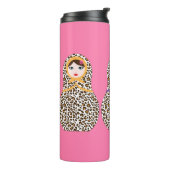 Cheetah Print Matryoshka Thermal Tumbler Thermosbecher (Nach links gedreht)