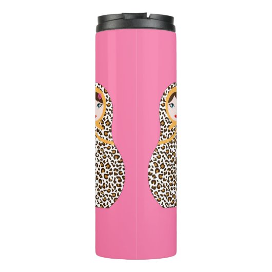 Cheetah Print Matryoshka Thermal Tumbler Thermosbecher (Rückseite)