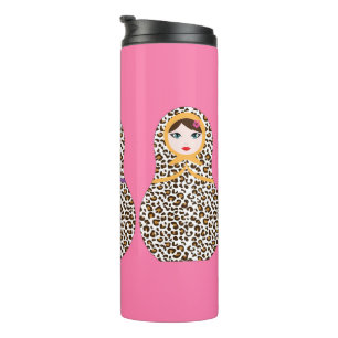 Cheetah Print Matryoshka Thermal Tumbler Thermosbecher
