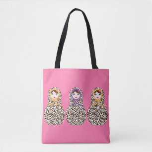 Cheetah Print Matryoshka Tote Bag Tasche