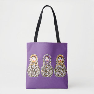 Cheetah Print Matryoshka Tote Bag Tasche