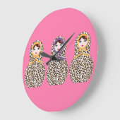 Cheetah Print Matryoshka Wall Uhr (Winkel)