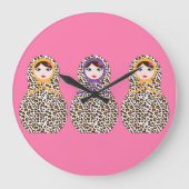 Cheetah Print Matryoshka Wall Uhr (Vorderseite)