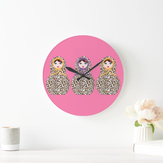Cheetah Print Matryoshka Wall Uhr (Zuhause)