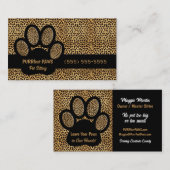 Cheetah Print mit Custom Paw Pet Sitter Visitenkarte (Vorne/Hinten)