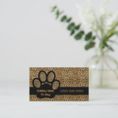 Cheetah Print mit Custom Paw Pet Sitter Visitenkarte (Stehend Vorderseite)