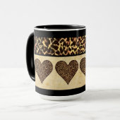 Cheetah Print mit Herz-Tasse Tasse (Vorderseite Links)