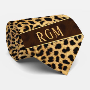 Cheetah Print mit Monogramm Krawatte