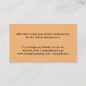 Cheetah Print (orange) Visitenkarte (Rückseite)