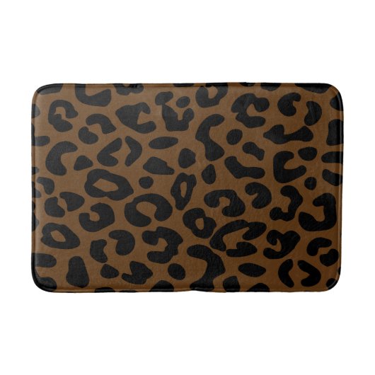 Cheetah Print Pattern Black Brown Badematte (Vorderseite)