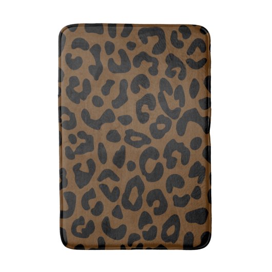 Cheetah Print Pattern Black Brown Badematte (Vorderseite Vertikal)