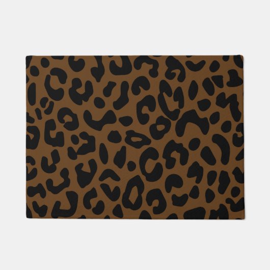 Cheetah Print Pattern Black Brown Fußmatte (Vorderseite)