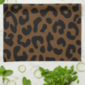Cheetah Print Pattern Black Brown Geschirrtuch (Gefaltet)