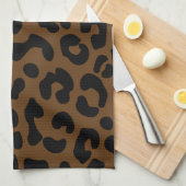 Cheetah Print Pattern Black Brown Geschirrtuch (Viertel Falte)