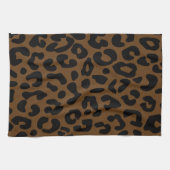 Cheetah Print Pattern Black Brown Geschirrtuch (Horizontal)