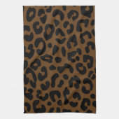 Cheetah Print Pattern Black Brown Geschirrtuch (Vertikal)
