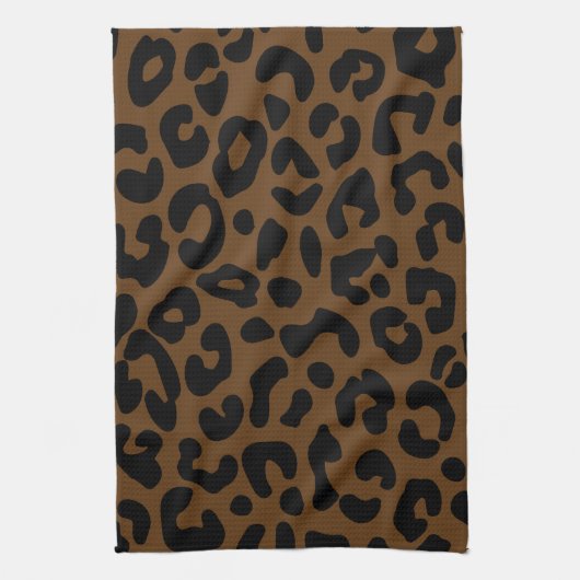 Cheetah Print Pattern Black Brown Geschirrtuch (Vertikal)