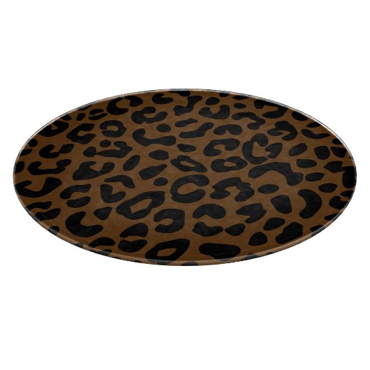 Cheetah Print Pattern Black Brown Schneidebrett (Ecke)