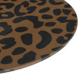 Cheetah Print Pattern Black Brown Schneidebrett (Ecke)