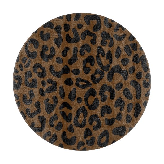 Cheetah Print Pattern Black Brown Schneidebrett (Vorderseite)