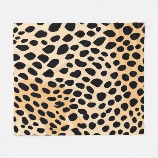 Cheetah Print Pattern Fleecedecke (Vorderseite (Horizontal))
