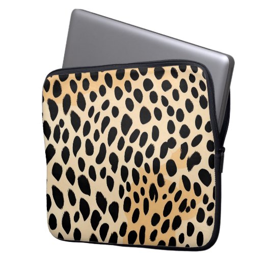Cheetah Print Pattern Laptopschutzhülle (Vorderseite Links)